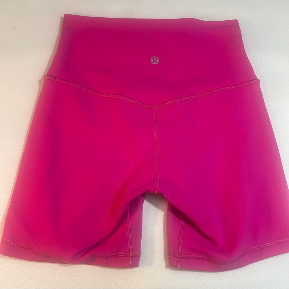 Lululemon 6” High-Rise Biker Short, Size 4, Bright Pink/Fuchsia